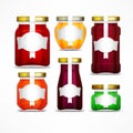 Fruit jam jars with figured label