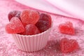 Fruit jellies candy hearts Royalty Free Stock Photo