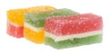 Fruit jellies  isolated on a white background Royalty Free Stock Photo
