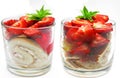 Fruit jelly biscuit dessert with strawberry Royalty Free Stock Photo