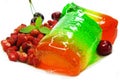 Fruit jelly dessert with strawberry Royalty Free Stock Photo
