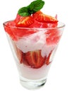 Fruit jelly dessert with strawberry Royalty Free Stock Photo