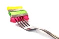 Fruit jelly and fork Royalty Free Stock Photo