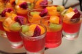 Fruit jelly in glass Royalty Free Stock Photo