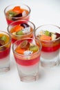 Fruit jelly in the glass Royalty Free Stock Photo