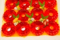 Fruit jelly with strawberry Royalty Free Stock Photo