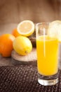 Fruit juice with oranges and lemons