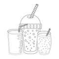 Fruit juice and smoothie in black and white
