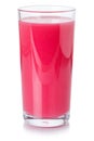 Fruit juice smoothie strawberry drink glass isolated on white Royalty Free Stock Photo