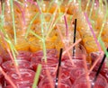 Fruit juices & Slurpy on show at Shoreditch Market in London, En