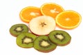 Fruit - kiwi, apple and orange