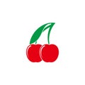 Fruit label sweet cherry geometric design symbol logo vector
