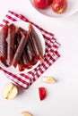 Fruit leather - oven baked apple puree. Traditional Russian sweets Royalty Free Stock Photo