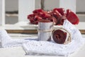 Fruit leather rolls, closeup shot Royalty Free Stock Photo