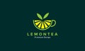 Fruit lemon tea cup colorful logo design vector symbol icon illustration Royalty Free Stock Photo