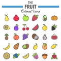 Fruit line icon set, food symbols collection