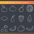 Fruit line icons