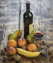 Bottle of wine and fruit