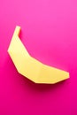 Fruit made of paper. Pink background. Tropics. Flat lay