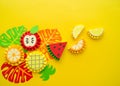 Fruit made of paper.Tropical fruit is handmade.