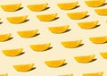 Fruit mango pattern on background top view juicy mango slice and full mango