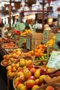 Fruit market with diverse fruit