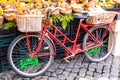 Fruit market with old bike in Campo di fiori in Rome Royalty Free Stock Photo