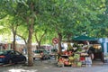 Fruit market on the street in the centre of Omis Croatia