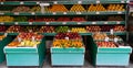 Fruit market very varied in types and colors.