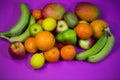 Fruit mx on pink backgground Royalty Free Stock Photo