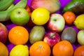 Fruit mx on pink backgground Royalty Free Stock Photo