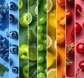 Fruit Mix Stripes Abstract Background. Royalty Free Stock Photo