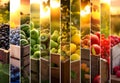 Fruit Mix Stripes Abstract Background. Royalty Free Stock Photo