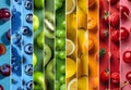 Fruit Mix Stripes Abstract Background. Royalty Free Stock Photo