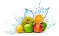 Fruit mix in water splash Royalty Free Stock Photo