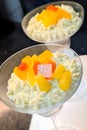 Fruit Mousse Parfaits in Stemmed Glasses Royalty Free Stock Photo