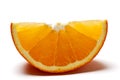 Fruit:  Orange Wedge Cross Section Isolated on White Royalty Free Stock Photo