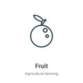 Fruit outline vector icon. Thin line black fruit icon, flat vector simple element illustration from editable farming concept Royalty Free Stock Photo