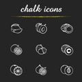 Fruit pairs icons set