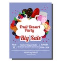 Fruit party invitation card with delicious food