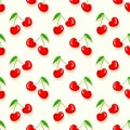 Fruit pattern with cherry vector.