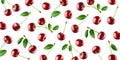 Fruit pattern of fresh ripe red cherries Royalty Free Stock Photo