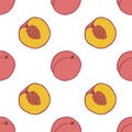 Fruit peach seamless pattern