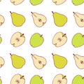Fruit pear and apple seamless pattern Royalty Free Stock Photo