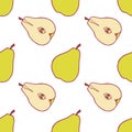 Fruit pear seamless pattern Royalty Free Stock Photo