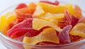 Fruit peel pieces in vegan dessert without sugar and flour Royalty Free Stock Photo