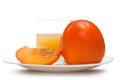Fruit persimmons and juice Royalty Free Stock Photo