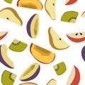 Fruit pieces seamless vector pattern