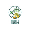 Fruit pineapple orange lemon juice food logo simple concept design vector Royalty Free Stock Photo