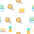 fruit pineapple slice cut food vector seamless pattern Royalty Free Stock Photo